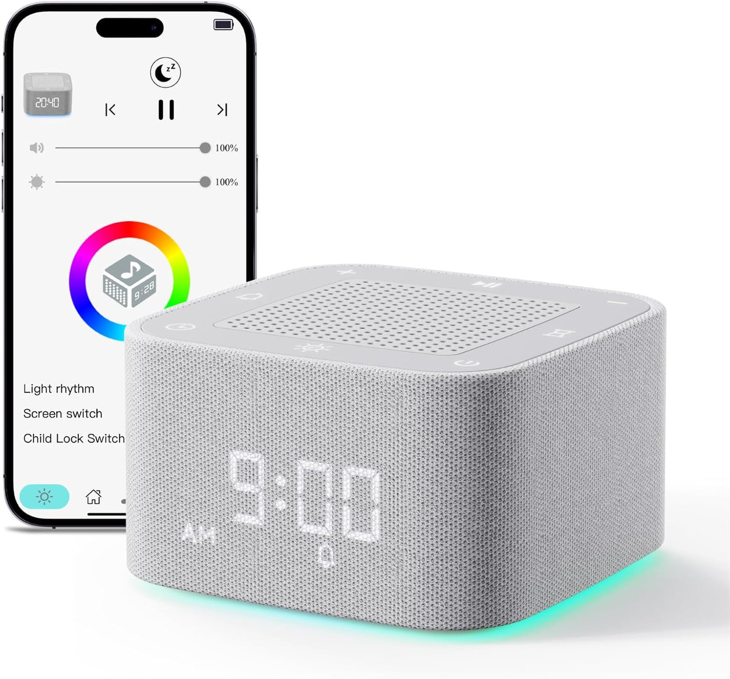 Augnner Sound Machine Alarm: 32 Soothing Sounds