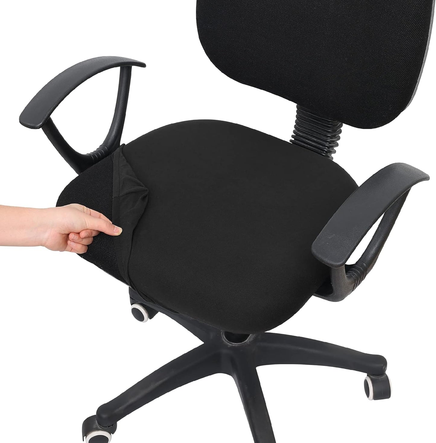Black Washable Office Chair Seat Cover by Smiry