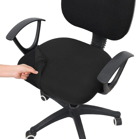 Black Washable Office Chair Seat Cover by Smiry