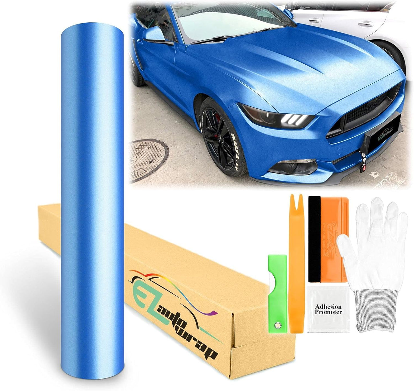 Sky Blue Matte Metallic Satin Pearl Vinyl Wrap Sticker Sheet Film