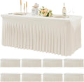 8pk Spandex Ivory Tablecloths for 6 Foot Rectangle Tables - Fitted