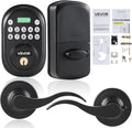 Keyless Entry Door Lock with Handle - Matte Black Electronic Lever