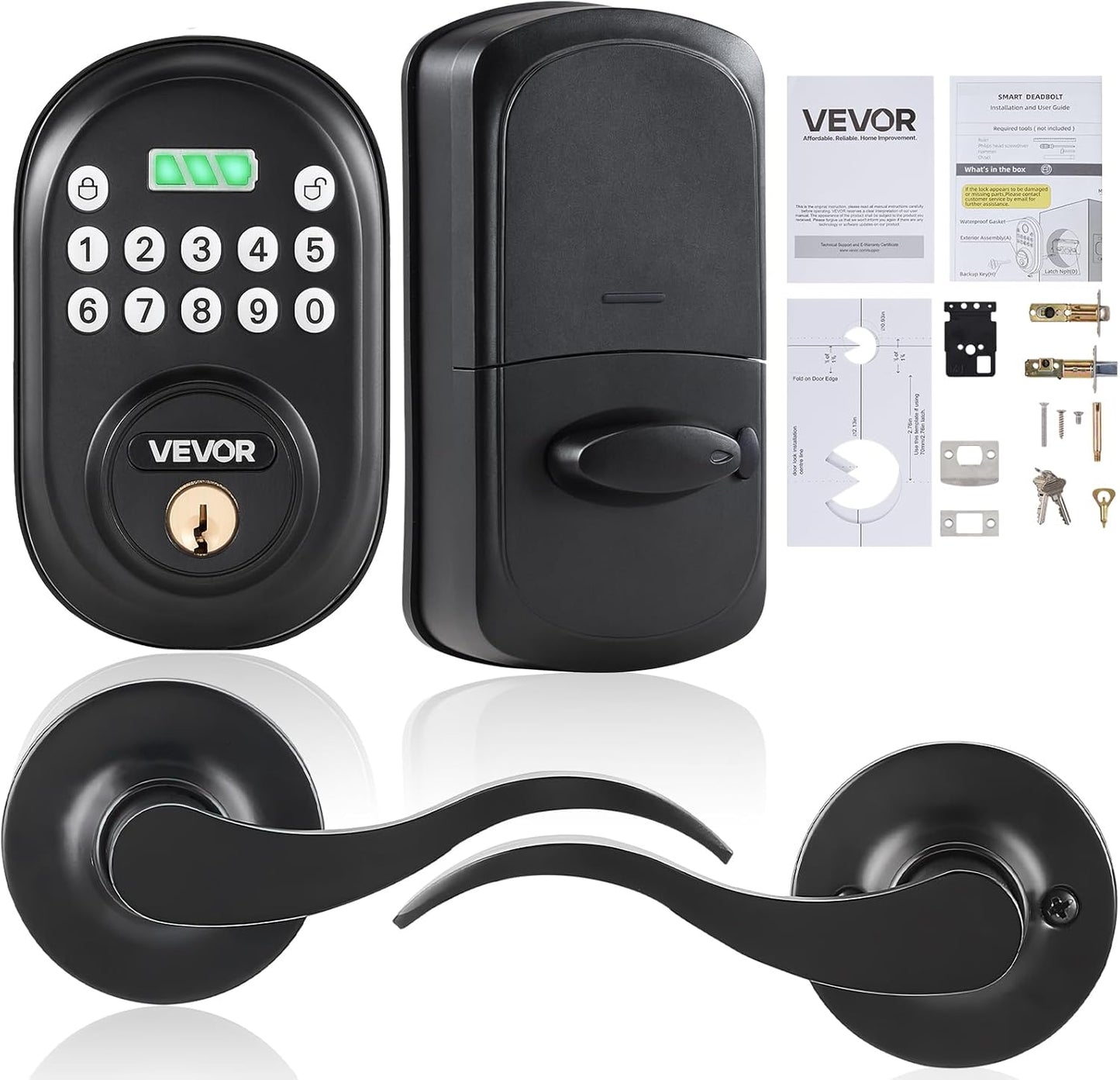 Keyless Entry Door Lock with Handle for Secure Home Access
