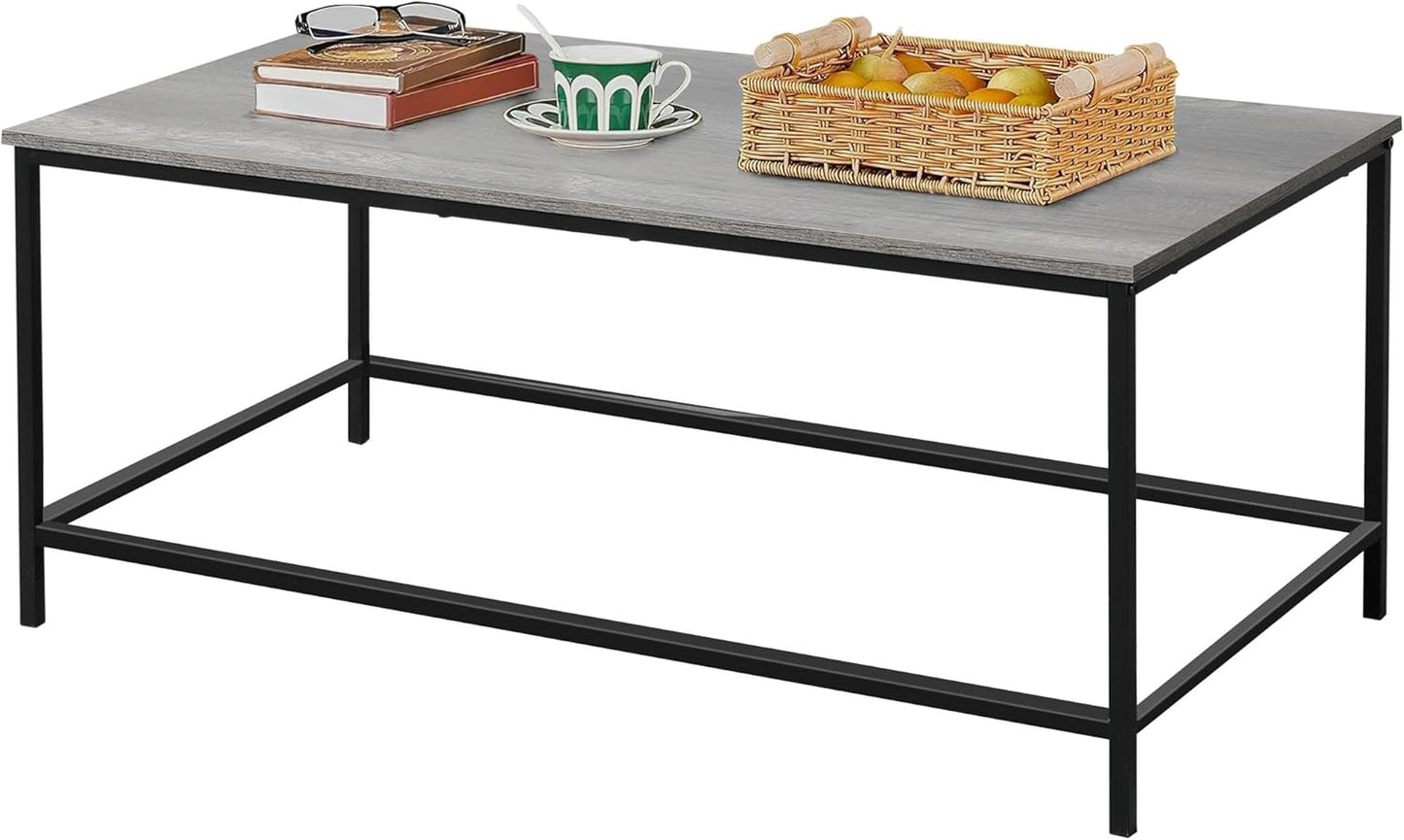 SENIG Modern Coffee Table with Rustic Accent for Living Room