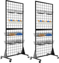 2-Pack Gridwall Panel Display Stand 2ftx5.5ft - Heavy Duty Retail Rack