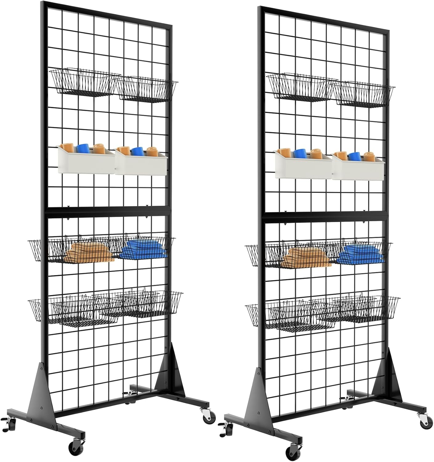 2-Pack Heavy Duty Gridwall Panel Display Stand for Retail Use