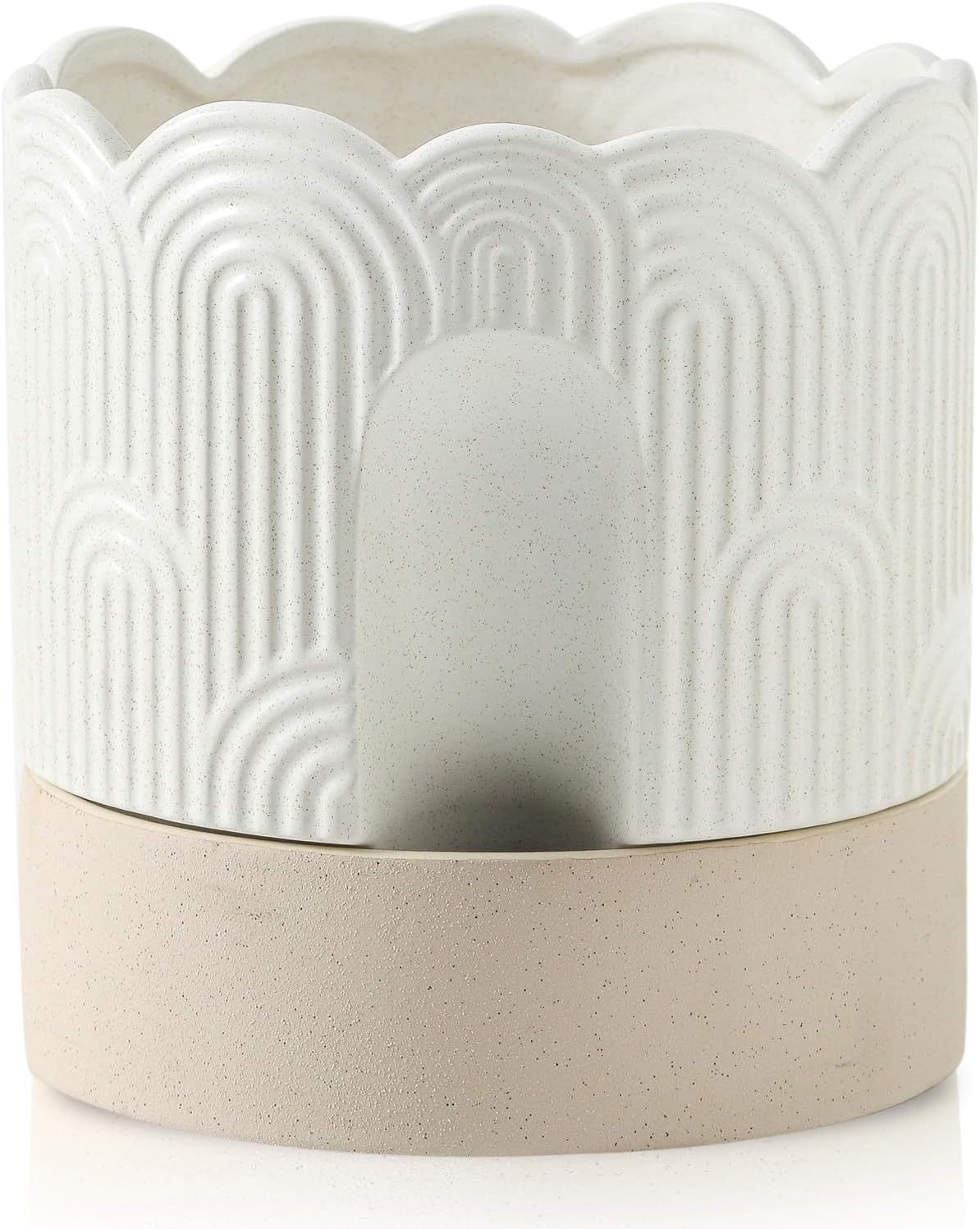 Nihow Self Watering Plant Pot: 8 Inch Ceramic Planter for Indoor Use