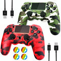 Wireless Controller for PS4 2 Pack - Camo Red & Green Dual Vibration