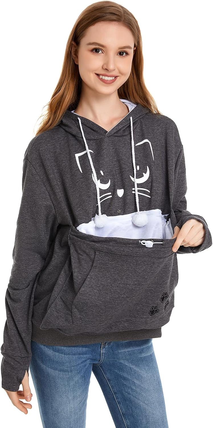 Pet Pouch Hoodie for Women