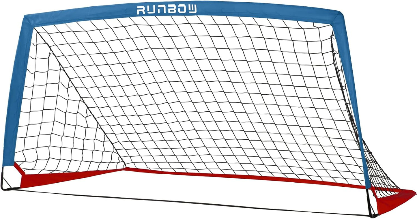 RUNBOW 6x4 ft Portable Kids Soccer Goal for Backyard Fun
