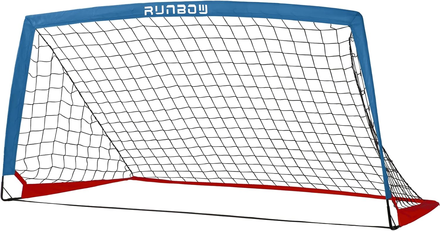 RUNBOW 6x4 ft Portable Kids Soccer Goal for Backyard Fun
