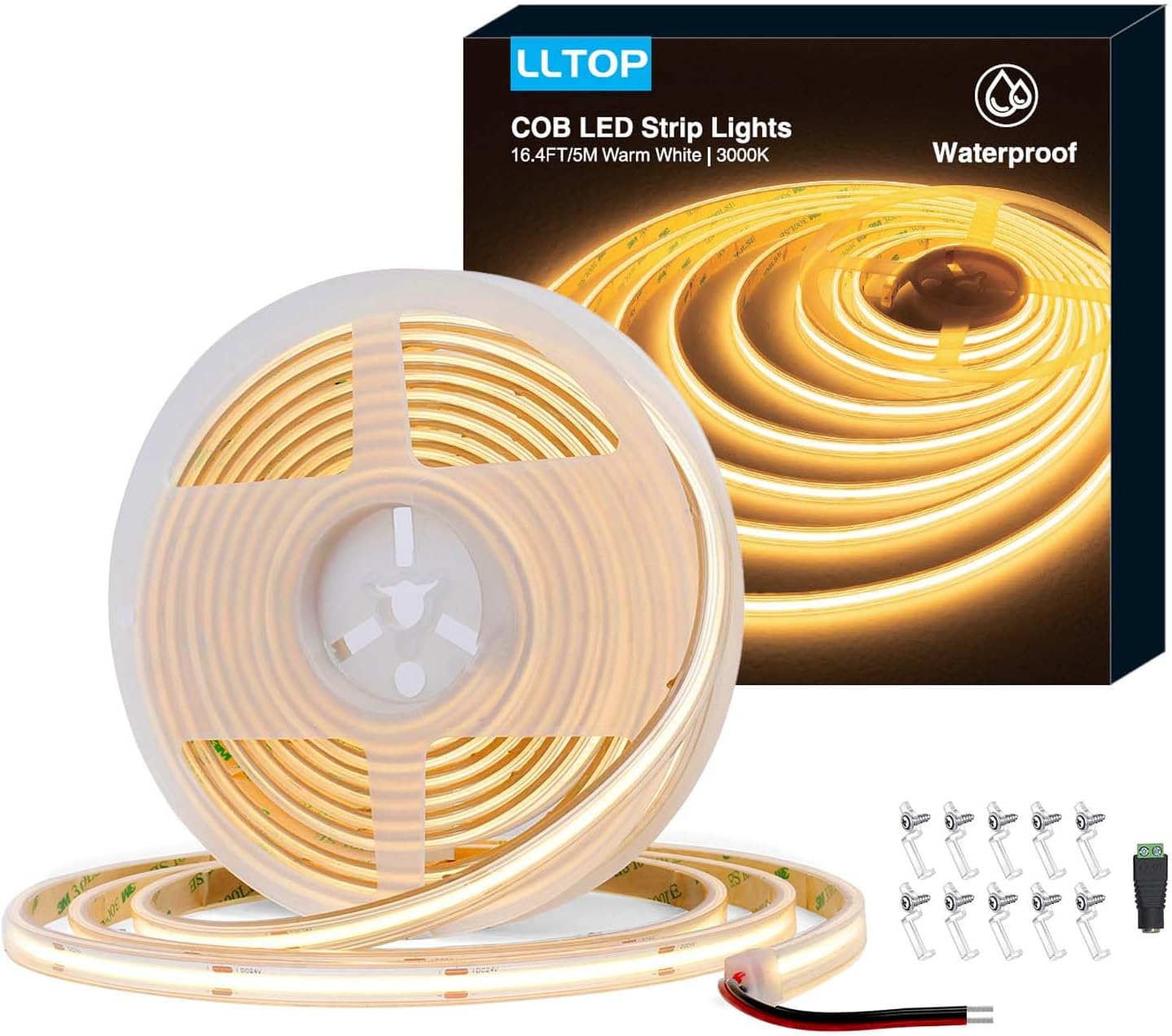 COB LED Strip Lights Waterproof IP67 for Outdoor Use 16.4ft