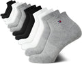 Tommy Hilfiger Mens Quarter Socks 12 Pack - Cushioned Arch Support Cut
