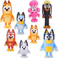 8 PCS Wolfs-Bluey Figures Toys Playset - Family Action Figurines