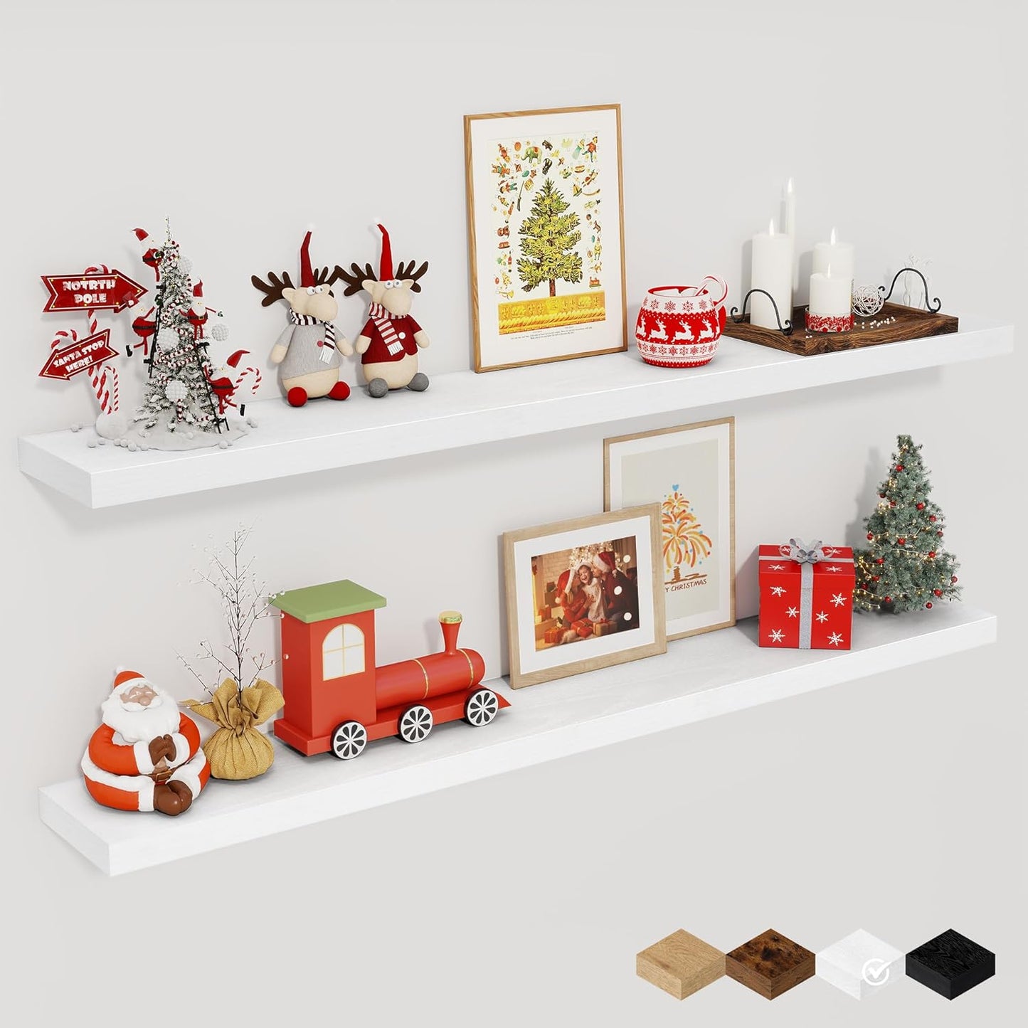 Rustic Floating Shelves for Wall - 48 Inch Home Decor Solution