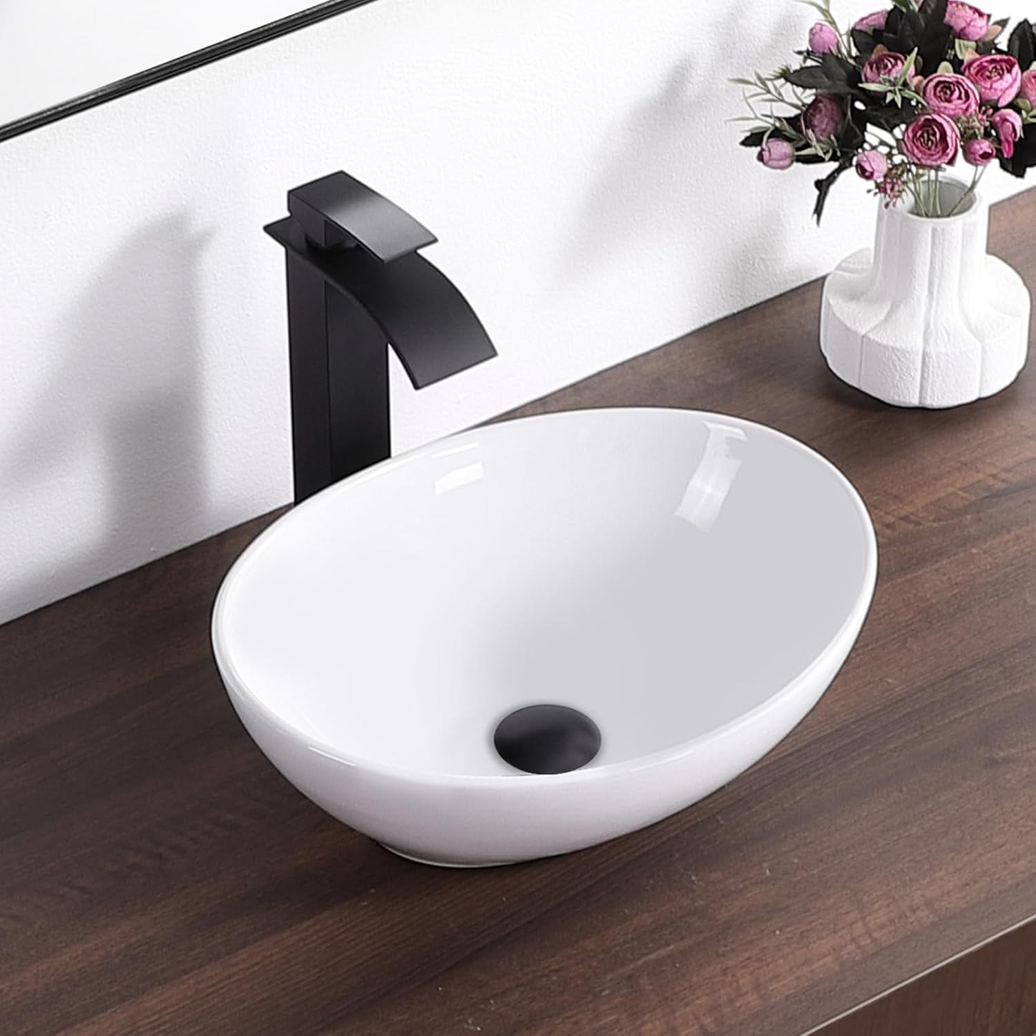 Modern Oval Vessel Sink 16x13 for Elegant Bathroom Design
