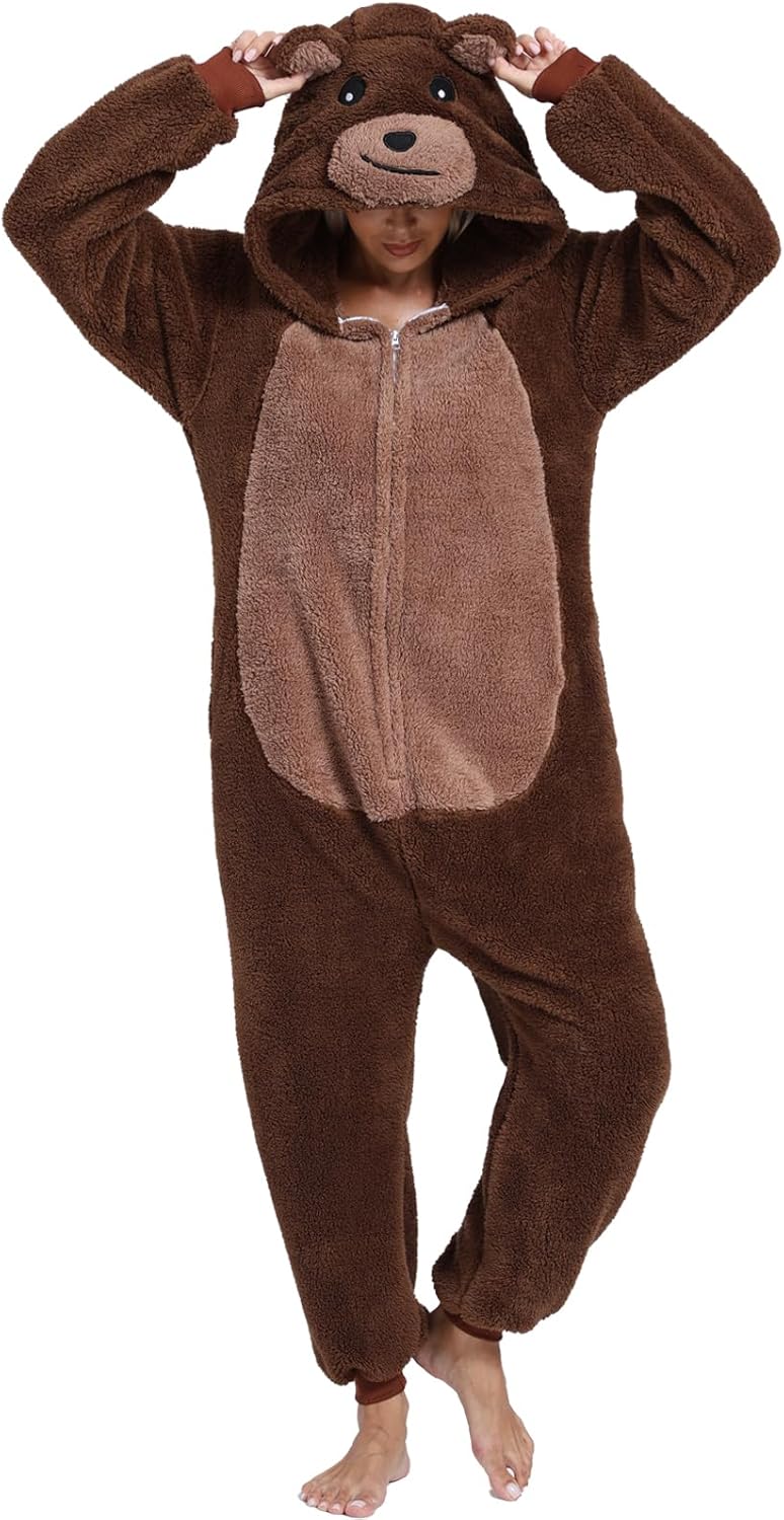 Adult Onesie Pajamas Animal Costume for Halloween Cosplay Fun