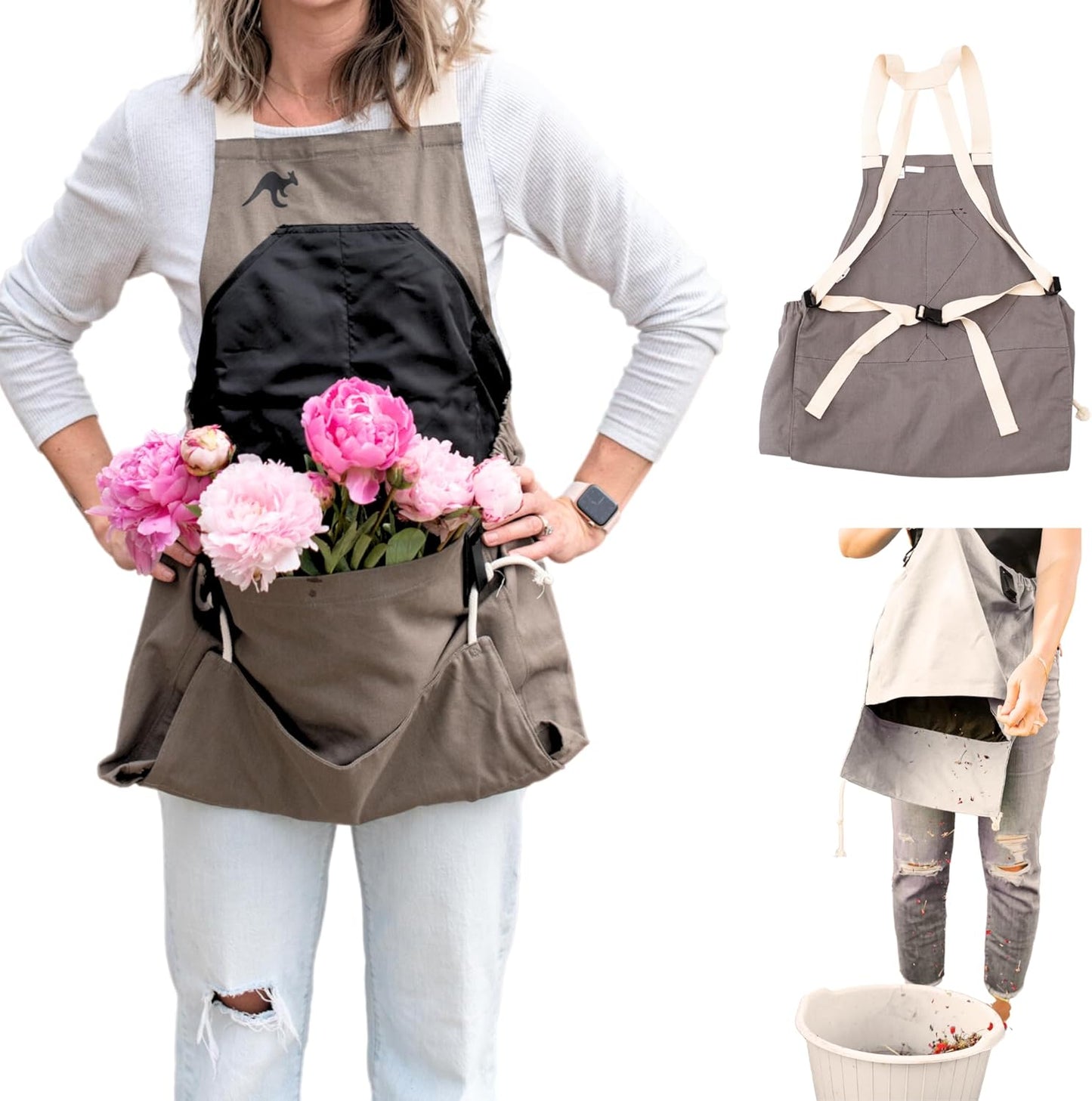 Roo Gardening Apron with Pockets for Hands-Free Harvesting