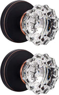 Glass Door Knobs Interior Crystal Dummy Door Knobs (2 Pack) - Oil