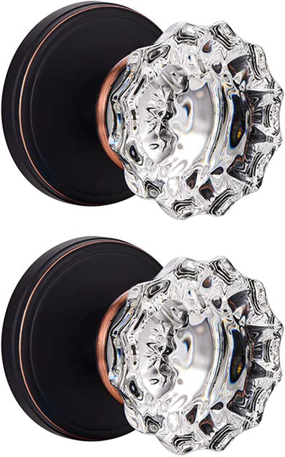 Crystal Dummy Door Knobs for Hall and Closet - 2 Pack