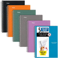 Five Star Small Spiral Notebooks 5-Subject, 6 Pack - Durable On-the-Go