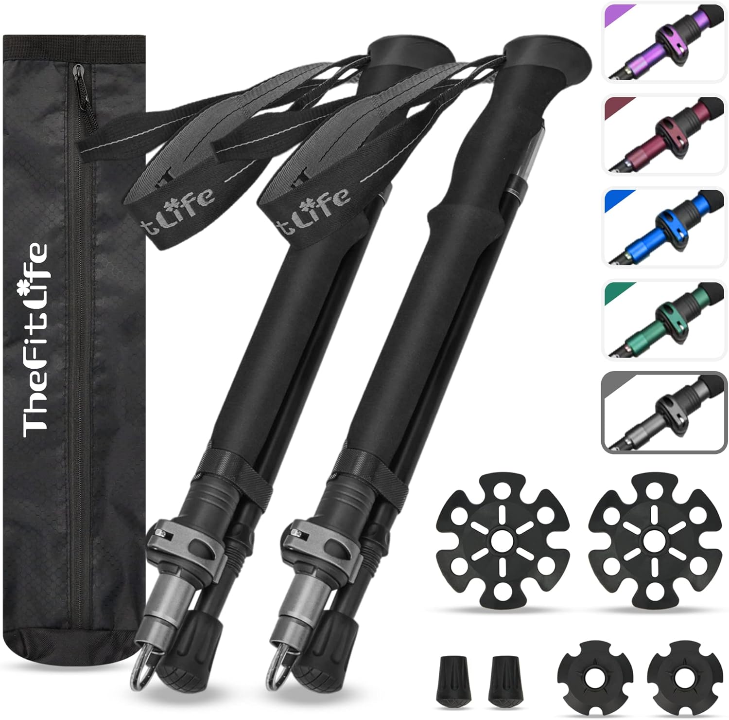 TheFitLife Lightweight Trekking Poles - Comfort & Durability!