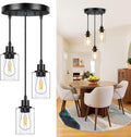 3-Light Pendant Light Fixtures Black Pendant Lights for Kitchen Island