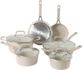 Heathland 10-Piece Ceramic Nonstick Cookware Set - Taupe