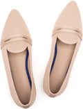 Women's Pointy Toe Knit Loafer Flats - Slip On Comfort for Work