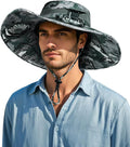 Wide Brim Sun Hat with 2 Solar Fan - UPF 50+ Cooling Protection