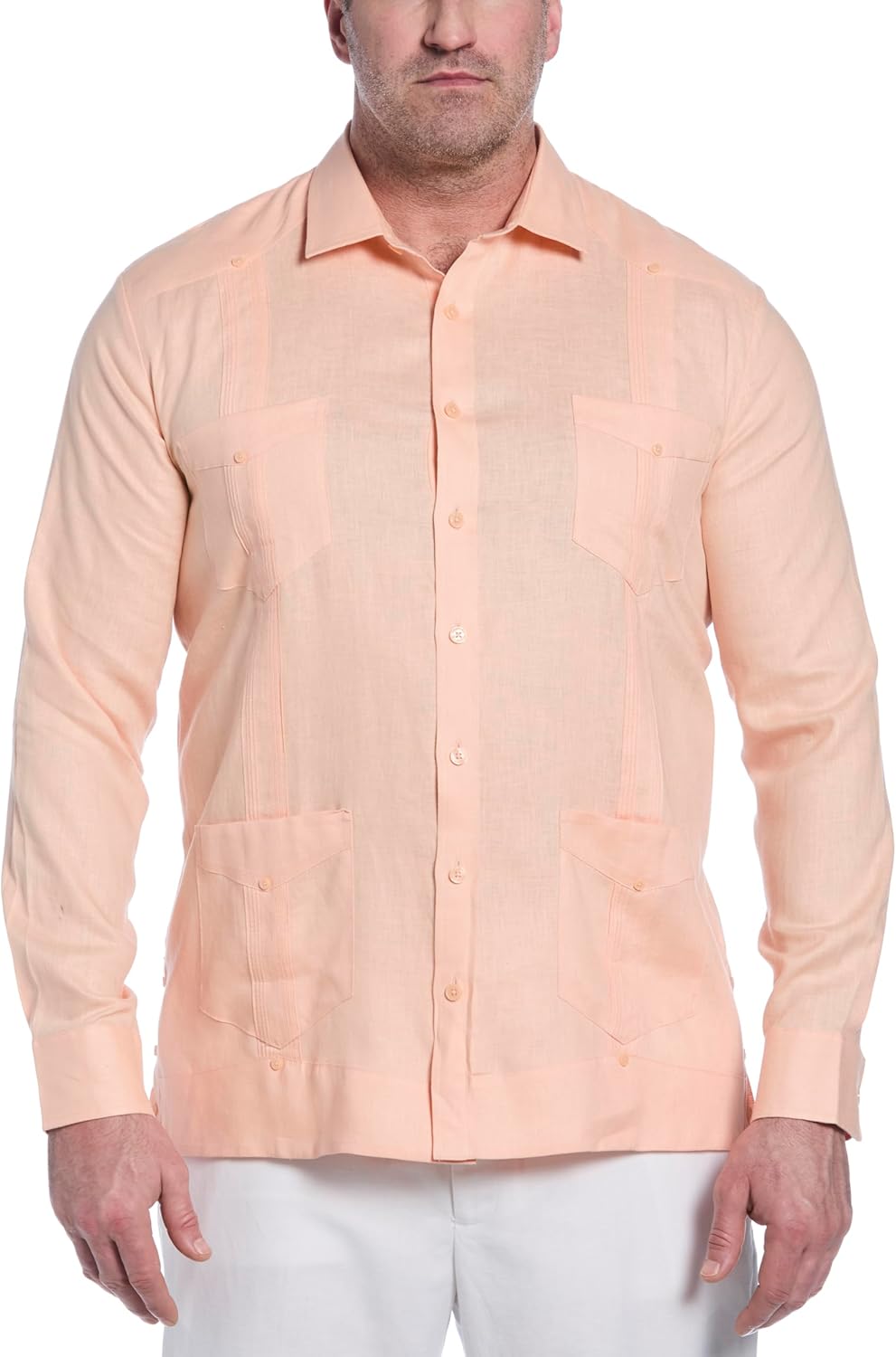 Cubavera Men's Linen Guayabera Shirt with Four Pockets