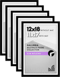 12x18 Poster Frame Set of 5 - Sleek Black Plexiglass Frames