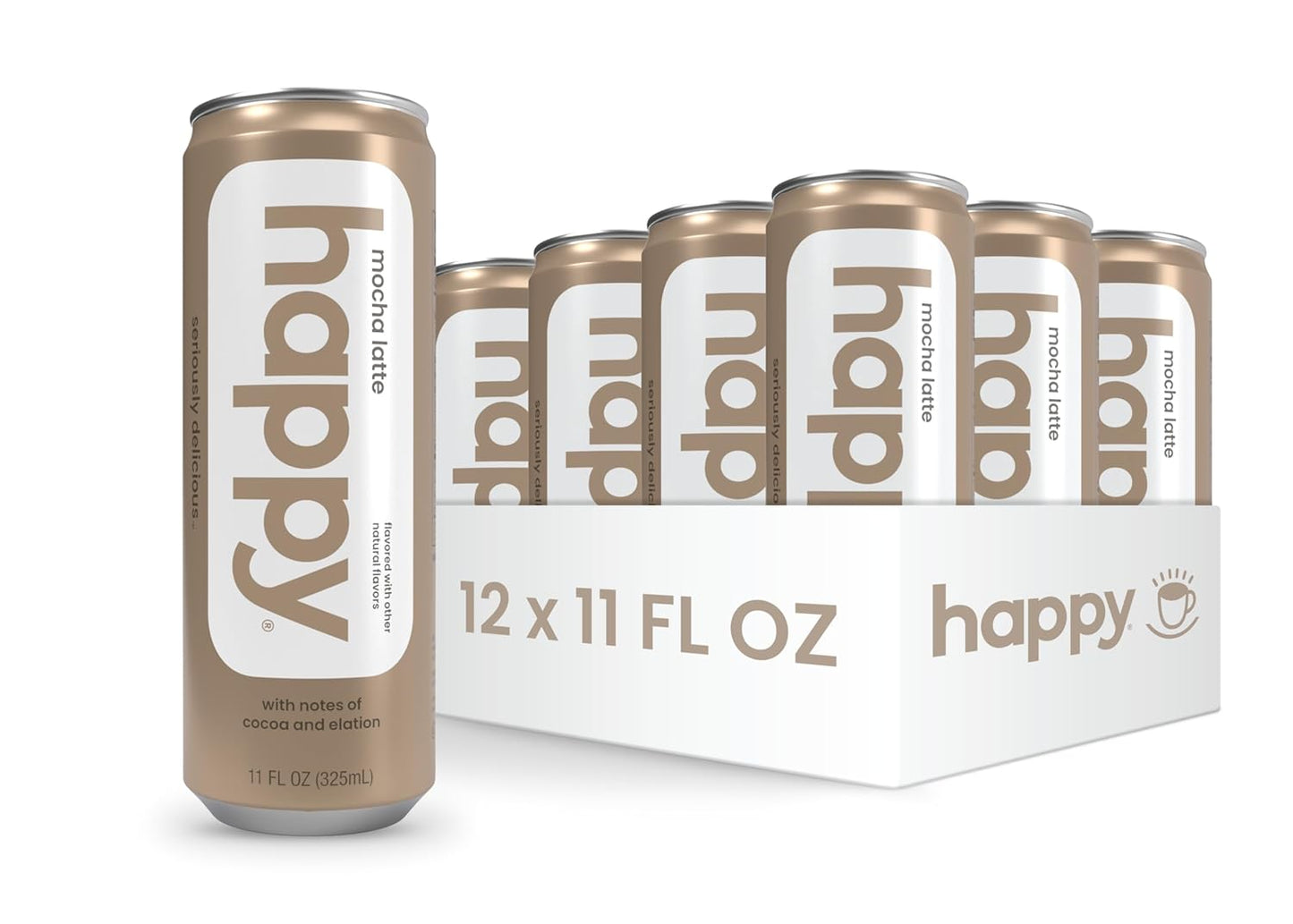 Happy Coffee Canned Mocha Latte - 11 oz Cans, 12 Pack