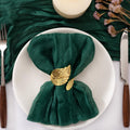 50 Pack Emerald Green Cheesecloth Napkins 21x21 in - Washable Bulk Set