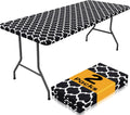 Smiry 2 Pack Rectangle Table Cloth 6 ft - Waterproof Elastic Fitted