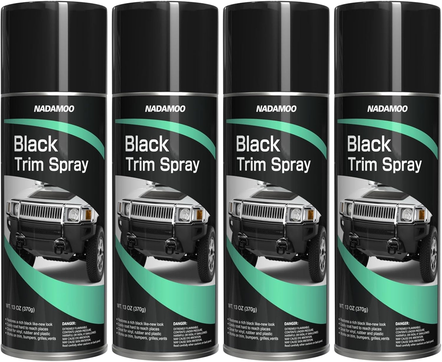 NADAMOO Automotive Black Trim Spray Paint for Car Plastic Vinyl