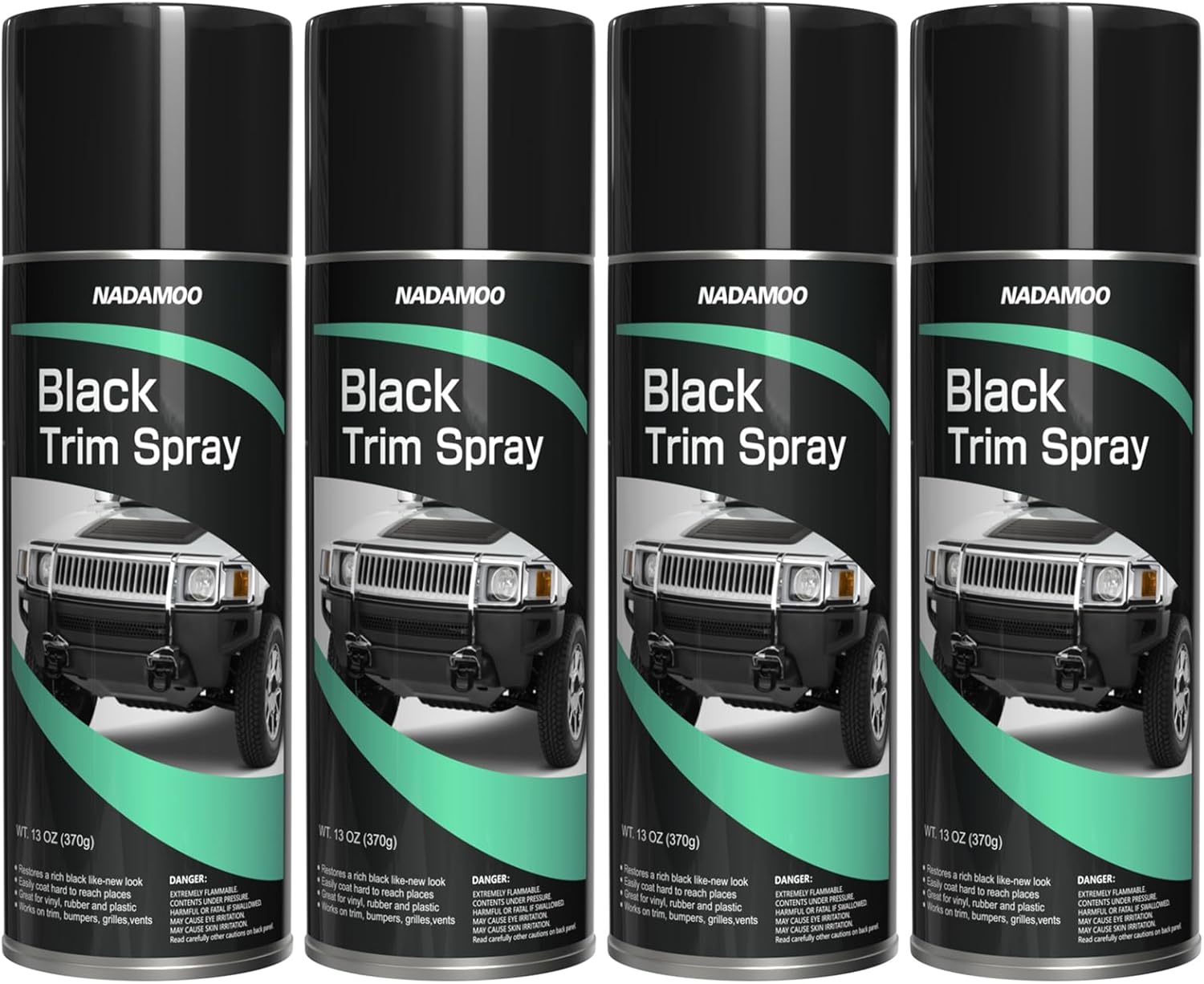 NADAMOO Automotive Black Trim Spray Paint for Car Plastic Vinyl