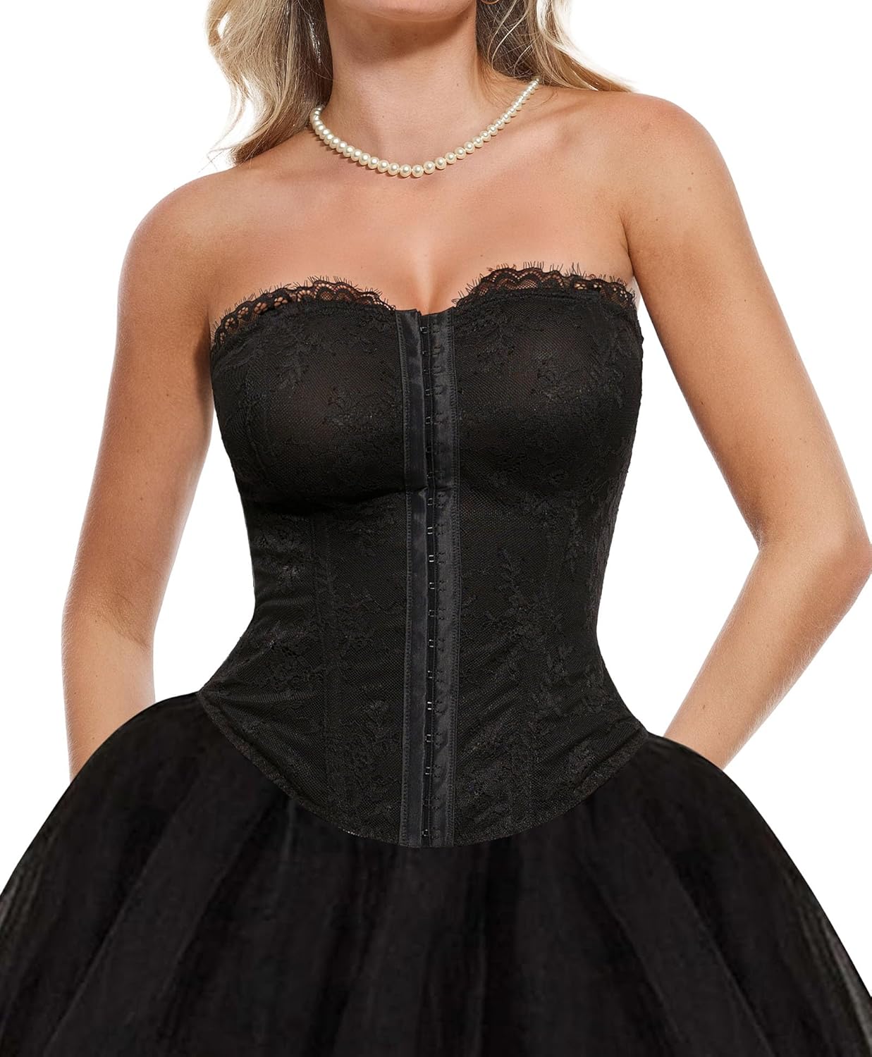Popilush Corset Tops for Women - Stylish Lace Shapewear