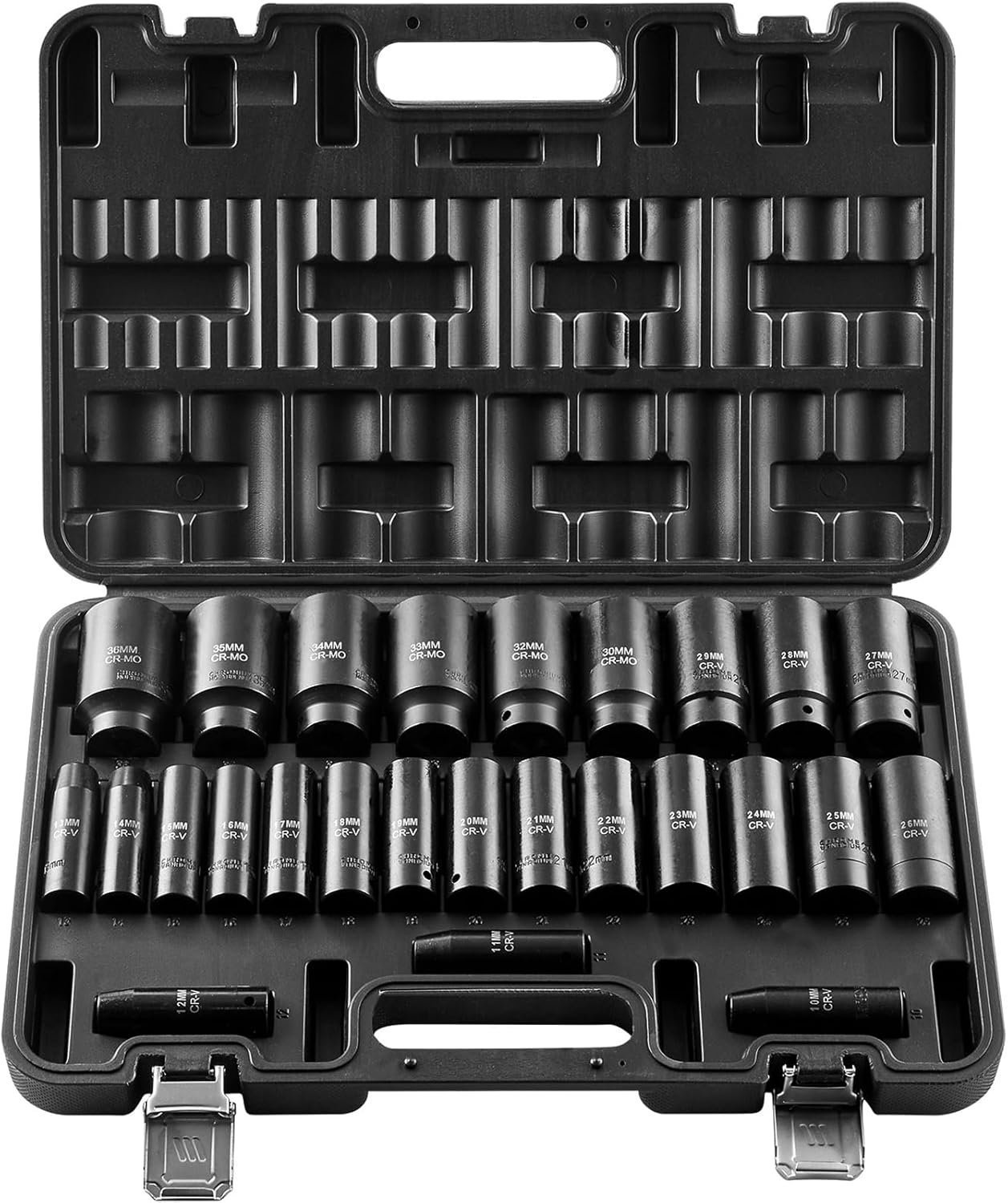 VEVOR Impact Socket Set - 26pcs 1/2inch Metric Deep Sockets