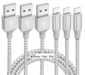 iPhone Charger 3 Pack 10 ft Lightning Cable - Long Nylon Braided