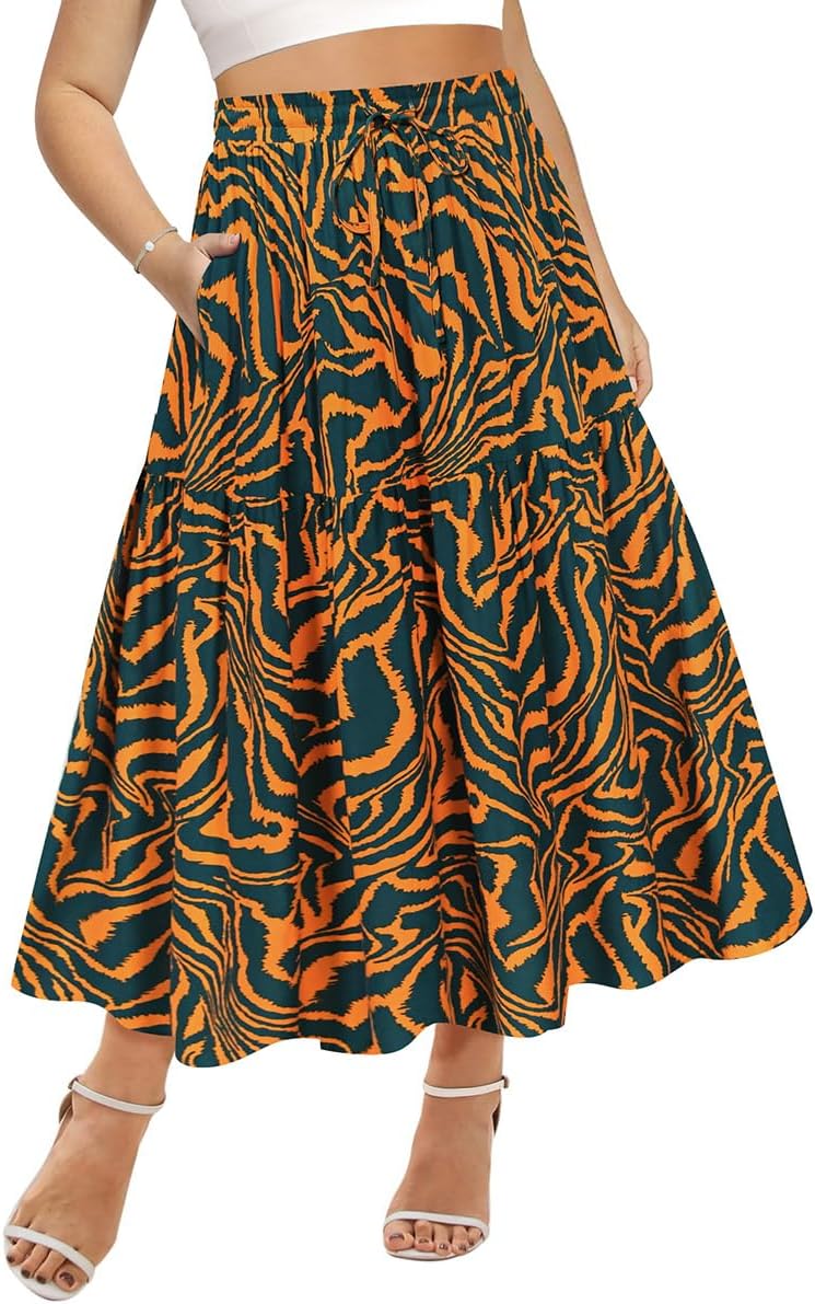 Plus Size Maxi Skirt for Curvy Women with Pockets and Comfort