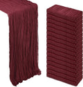 Burgundy Cheesecloth Table Runner 16 Pack 10ft - Elegant Boho Decor