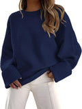 PRETTYGARDEN Women's Oversized Fuzzy Crewneck Sweater - Cozy Fall Knit