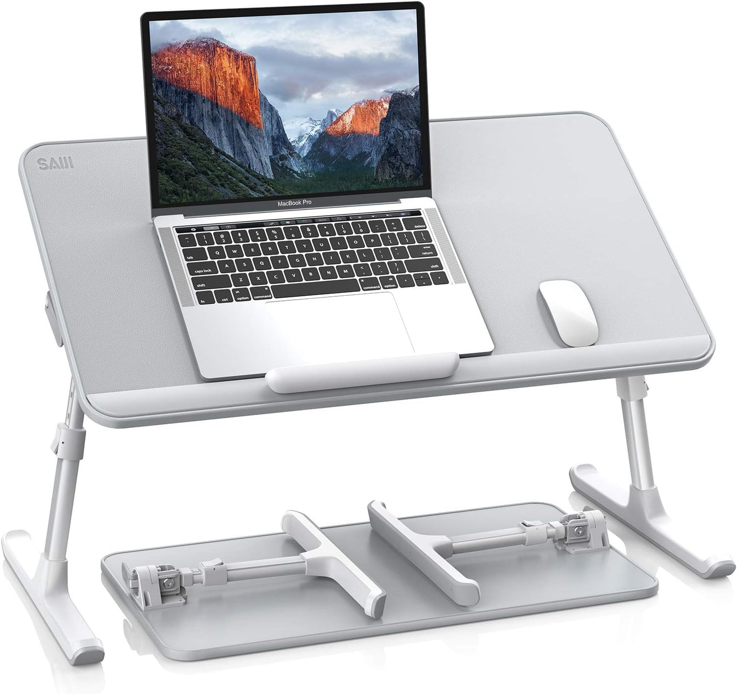 SAIJI Leather Laptop Bed Tray Table for Comfortable Use
