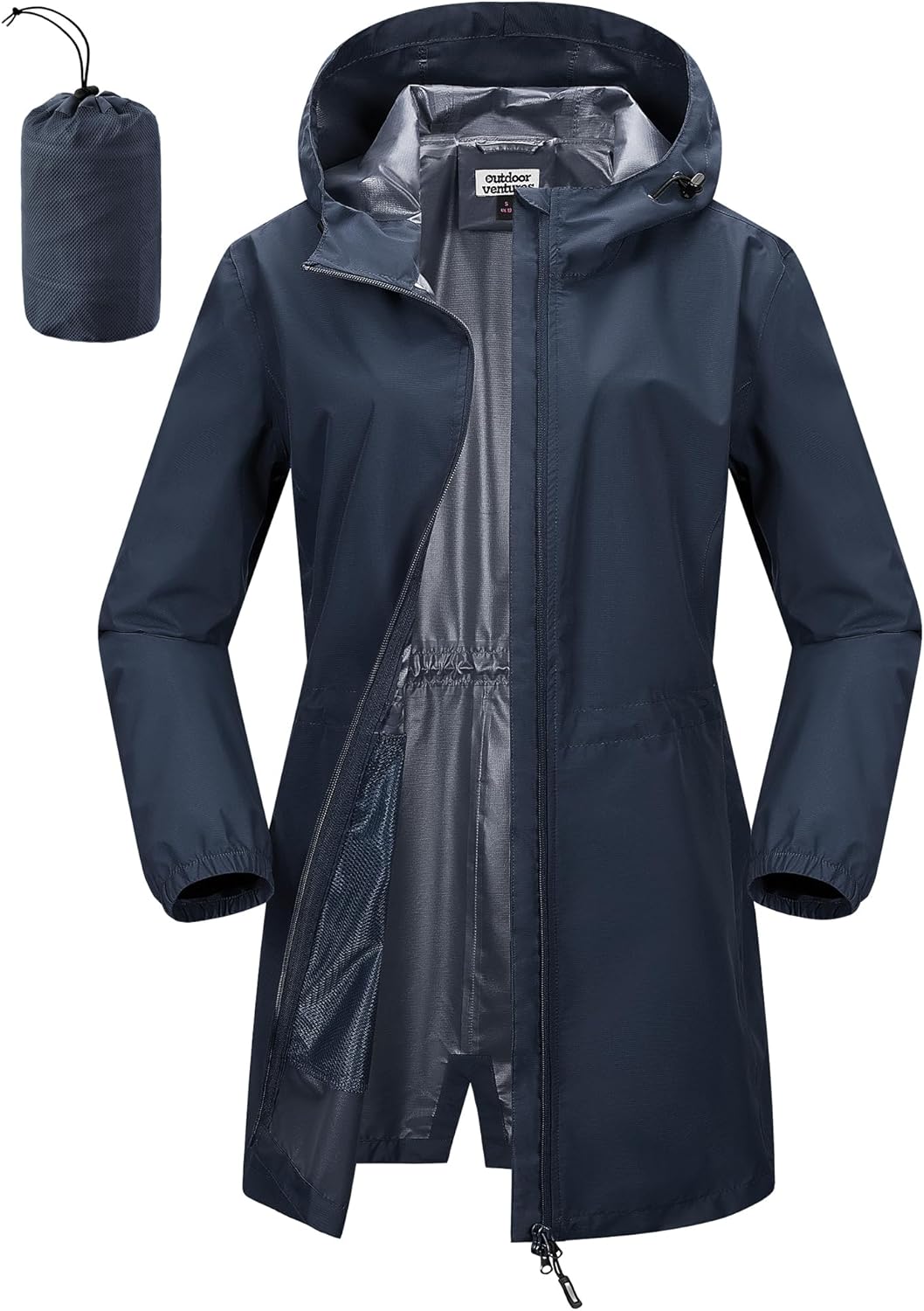 Outdoor Ventures Women's Waterproof Long Rain Coats for Travel