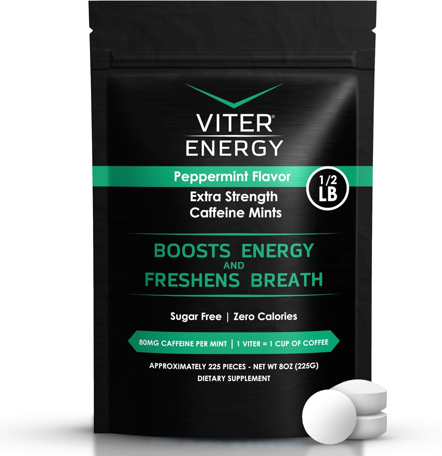 Viter Energy Extra Strength Caffeinated Mints for Quick Boost