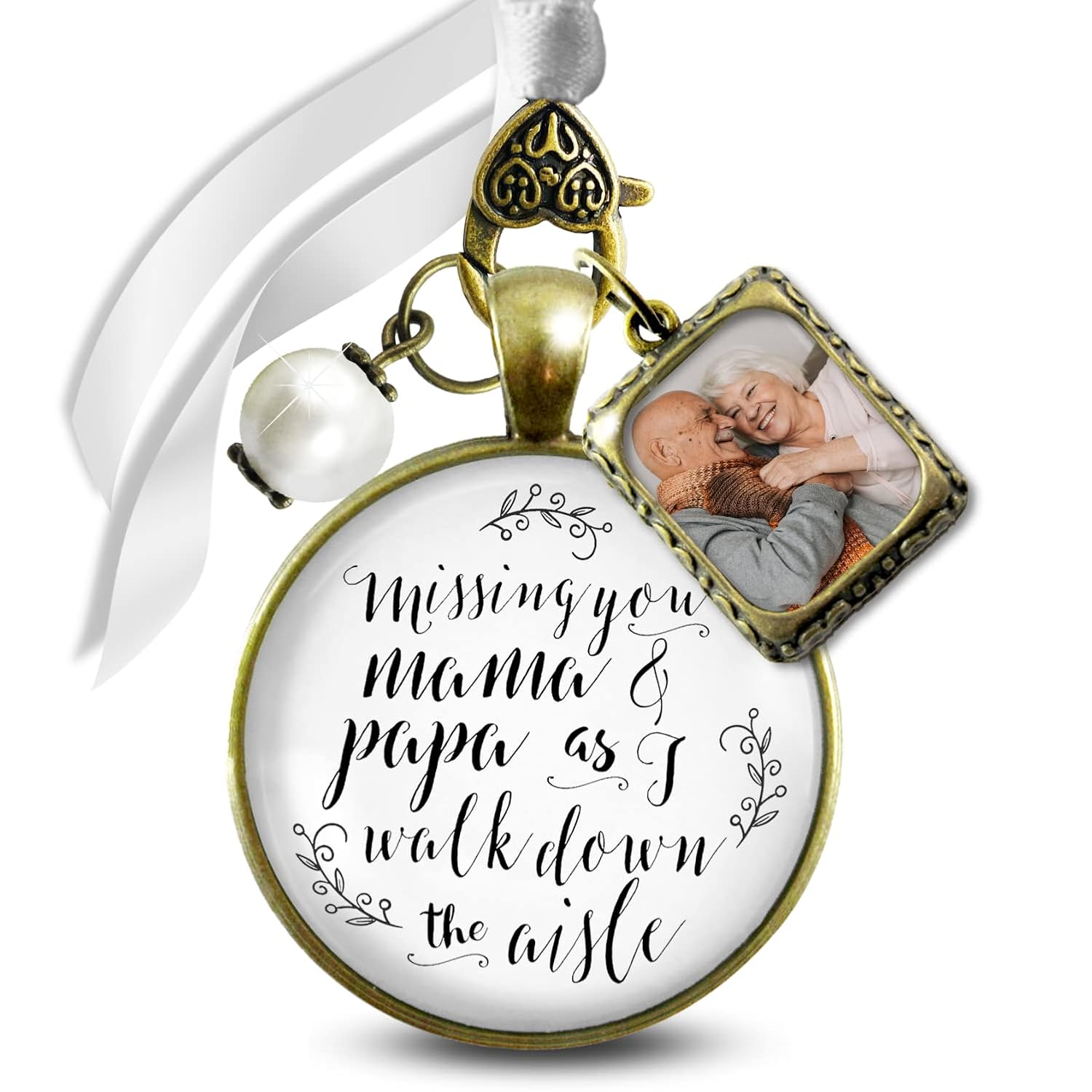 Bouquet Charm for Wedding Memory - Vintage Bronze Pendant
