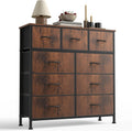 9-Drawer Fabric Dresser Storage Tower - Compact 9-Drawer Organizer