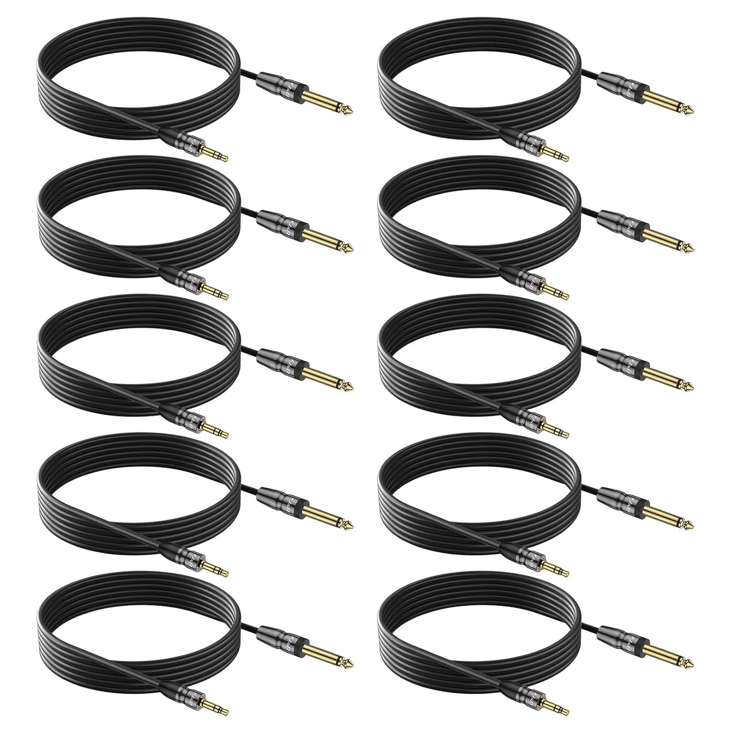 3.5mm to 6.35mm Stereo Audio Cable for Guitar and Home Theater
