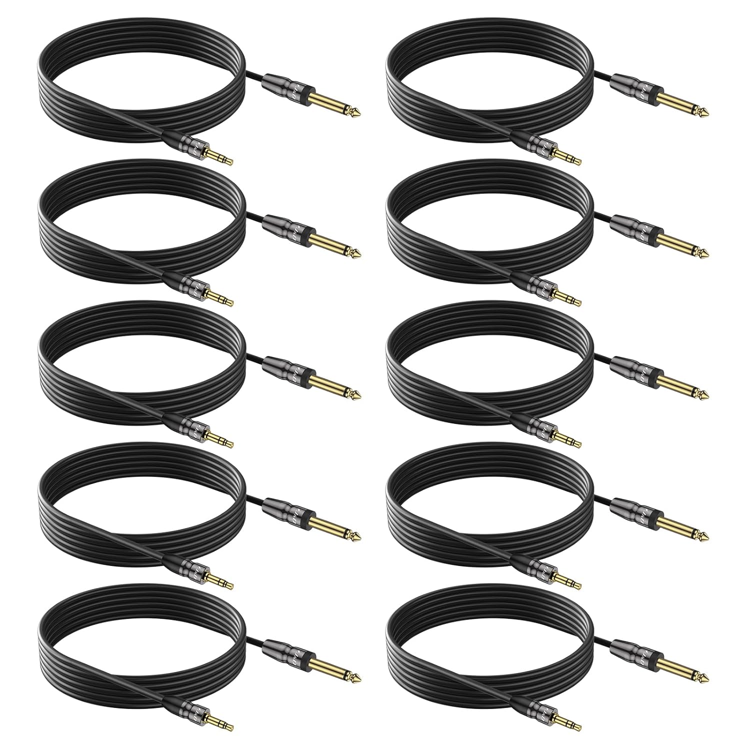 3.5mm to 6.35mm Stereo Audio Cable for Guitar and Home Theater
